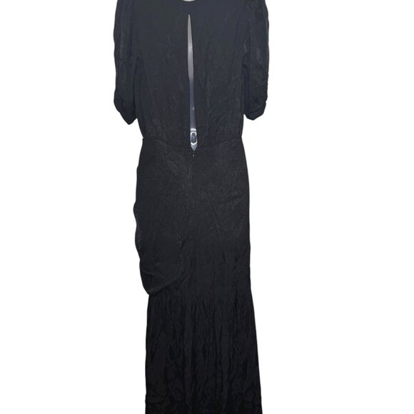 AFRM Nile Gown Black Snakeskin Print Maxi Dress Medium Ruched Side - Picture 2 of 6